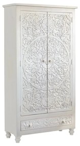 Krémová šatníková skriňa z mangového dreva 180x40 cm Kalhana – Støraa