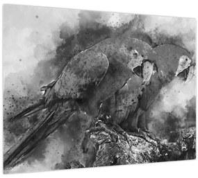 Obraz - Akvareloví papagáje (70x50 cm)