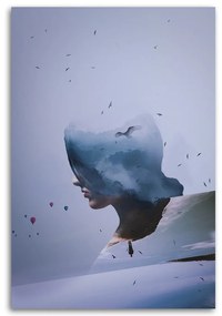 Gario Obraz na plátne Muž Vtáky Obloha Abstrakcia - Bryantama Art Rozmery: 40 x 60 cm