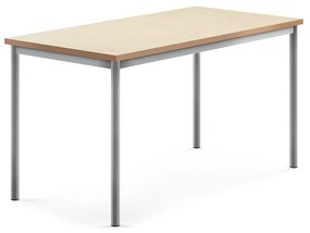 Stôl SONITUS, 1400x700x720 mm, linoleum - béžová, strieborná