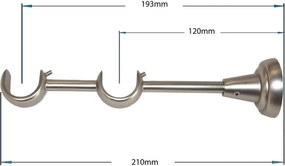 Garniže 25x25mm - dvojradové - CYLINDER CRYSTAL - satin