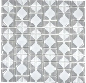Sklenená mozaika WAVY 15 30x30 cm sivá