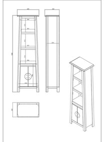 furniture-nabytek.cz - Masívna kúpeľňová skrinka Rangún z recyklovanej borovice, lakovaná, hnedá – 48×32×170 cm