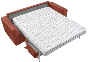 Menčestrová rozkladacia pohovka v tehlovej farbe 225 cm Augustin – Bobochic Paris