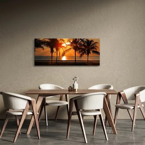 Obraz palmy v západe slnka (120x50 cm)
