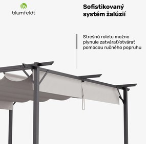 Blumfeldt Pantheon Robust, pergola, 3 x 3 m, práškovo lakovaná oceľ, odolná voči poveternostným vplyvom