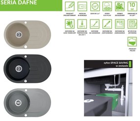 Laveo Dafne, 1-komorový granitový drez 780x470x204 mm, béžová, LAV-SBD_481T