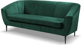 Trojmiestna pohovka Olivio, fľaškovo zelená zamatová  látka