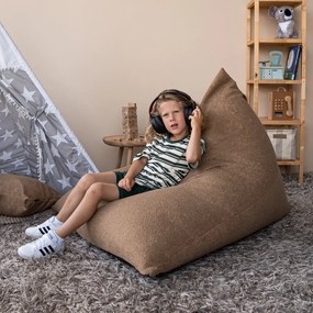 Krémový sedací vak z textílie buklé Razz – SLOWDOWN