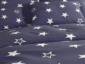Bavlnené obliečky LINE STAR tmavomodré