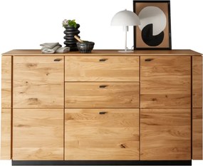 Dubová komoda s 3 dvierkami a 2 zásuvkami, 157x42x86 cm