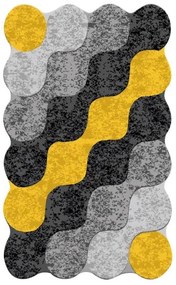 Koberec CIRCLE, 120 x 180 cm, žlto-čierny