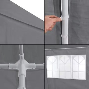 MultiGarden Komerčný záhradný altánok 3x9 m, 8 stien - šedý MultiGarden