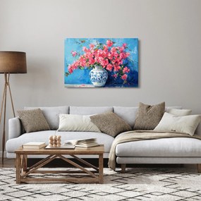 Obraz - Váza ružových kvetov (90x60 cm)