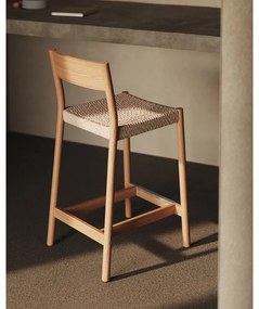 Barová stolička z dubového dreva v prírodnej farbe (výška sedadla 65 cm) Yalia – Kave Home