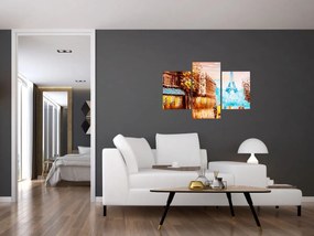 Obraz - Daždivého počasia a Eiffelovej veže (90x60 cm)