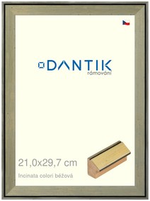 DANTIK rám na obraz 21x29,7 | INCLINATA colori béžová (Sklo Čiré)