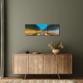 Obraz - Maľba abstrakcie (s hodinami) (90x30 cm)