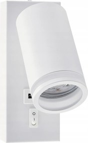 BERGE LED nástenné svietidlo GU10 s vypínačom a USB portom - biela