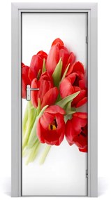 Fototapeta samolepiace červené tulipány 95x205 cm