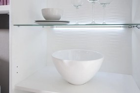 Vysoká vitrína Caracas typ 02, grafit / biely lesk, s osvetlením