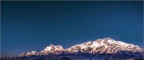 Obraz hôr a nočnej oblohy (120x50 cm)