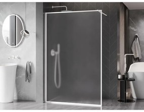 Mexen Kioto-F, sprchová zástena s rámom 130 x 202 cm, 8 mm sklo námraza, biely profil, 800-130-104-20-30