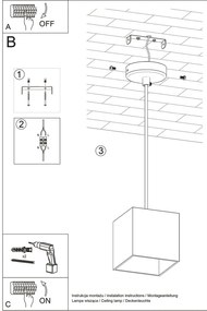 Závesné svietidlo Quad 1, 1x čierne kovové tienidlo