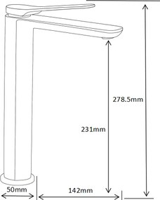 Mexen Largo - vysoká umývadlová batéria, čierna, 73710-70