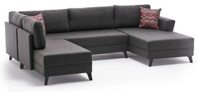Antracitovosivá rohová pohovka (do tvaru "U") Eris – Balcab Home