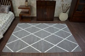 Koberec SKETCH F728 Sivo / Biely trellis - Romby