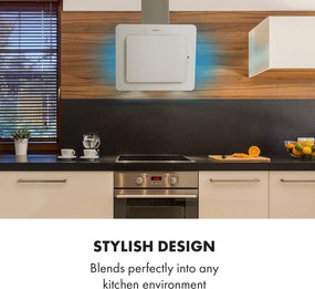 Klarstein Helena 60, digestor, 60 cm, nástanný, 595 m³/h, LED displej, biely