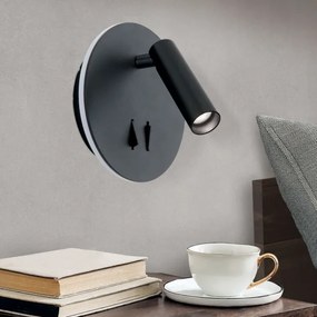 Orion WA 2-1467 - LED Nástenné bodové svietidlo LENNY LED/6W/230V + LED/3W čierna