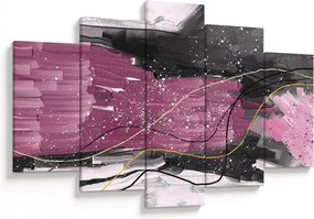 Obraz - Ružovo-čierna abstrakcia (150x105 cm)
