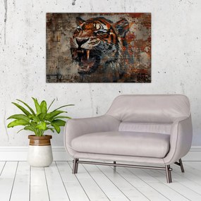Obraz - Tiger z tehál (90x60 cm)