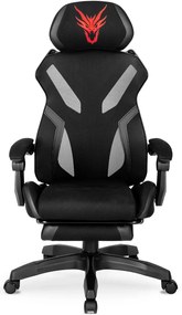 Herná stolička Maximo s podnožkou čierna