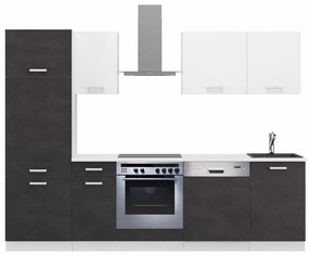 Kuchynská linka 270 cm Tonislav Matera Biela 270 (matera + biela). Vlastná spoľahlivá doprava až k Vám domov. 1134930