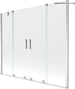 Mexen Velar Duo, 2-krídlová posuvná vaňová zástena 180 x 150 cm, 8mm číre sklo, chrómový profil, 896-180-000-02-01