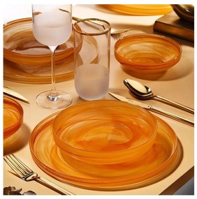 18-dielna jedálenská súprava oranžová/sklo