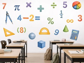 Škola matematika nálepky na stenu do učebne list 75 x 57 cm