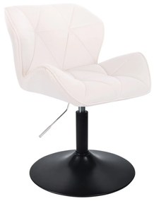 LuxuryForm DESIGN Stolička MILANO VELUR na čiernom tanieri - biela
