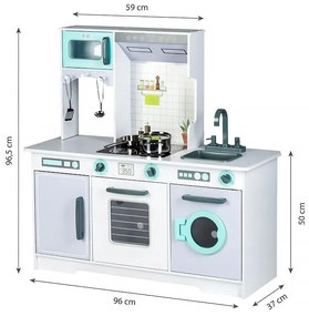 Drevená XXL kuchynka s práčkou + doplnky Ecotoys