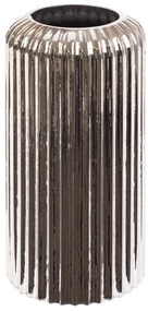 SKLENENÁ VÁZA NELA2 (01) (FI) 15X30 CM STRIEBORNÁ