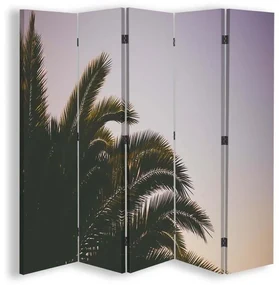 Gario Paraván Palma na fialovom pozadí Rozmery: 180 x 170 cm, Prevedenie: Klasický paraván