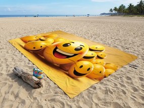 Rýchloschnúca XXL plážová osuška HAPPINO žltá 150 x 210 cm, 100% mikrovlákno