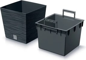 Plastový kvetináč DFS240 24 cm - antracit