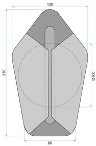 Toolight Toolight, LED nástenné svietidlo, 5W, 4000K, 500lm, G030-W, zlatá, OSW-00692