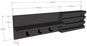 Nástenný vešiak Huso Anthracite