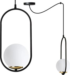 Závesné svietidlo Florence Spider, 1x biele sklenené tienidlo, b/g, U