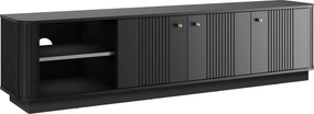 TV skrinka Vesper 3D 187 cm - čierna / zlaté úchytky